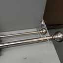 1 Inch Double Curtain Rods 36 to 72 Inches, Adjustable Telescoping Window Drapery Rod, Dual Heavy Duty Curtain Rods with Iron-Finials for Sliding Glass Door, Patio, Bedroom, Kitchen, Brushed Nickel
