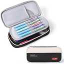 Aen Art Pencil Pouch, Big Capacity Waterproof Pencil Case, Sturdy Stationery Pen Bag for Students Teens Adults (Black)