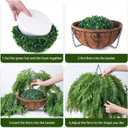 Artificial Hanging Plants Outdoor, UV Resistant Fake Fern Faux Greenery 2 Set for Outside Planter Patio Home Garden Decor (10 Branches&2 Basket)