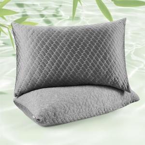 WOLKI Cooling Standard Pillows Set of 2 Memory Foam Pillows, Twin/Full Size 2 Pack Adjustable Shredded Memory Foam for Side Sleepers, Back, Stomach, Hot Sleepers (20x26) (Gery)