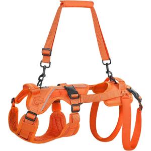 OneTigris Dog Lift Harness for Small Dogs XS, Dog Sling Carrier for Small Dogs, Full Body Lift Vest with Reflective Straps, Support Harness for Back Legs (Orange, XX-Small)