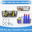 Pegboard Baskets 4 Pack, Bins Set, Accessories, Garage Storage Wall Organizer Attachments, Square Style Black