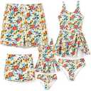 PATPAT Family Matching Swimwear Floral Pattern Tankini Swimsuits and Swim Trunks 11-12 Y