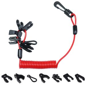 Universal Boat Safety Lanyard Kill Switch with 7 Keys, Compatible with Mercury Yamaha Honda Tohatsu Johnson Evinrude Suzuki Jet Ski Outboard Marine Engine Cutoff Switch Cord Tether