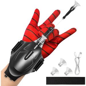 Spider Web Shooters - Spider Web Launcher String Shooters, Webshooter Wrist Launcher Toys with Gloves, Rechargeable Superhero Role-Play Spider-Silk Toys for Kids