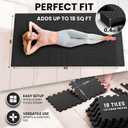 bemaxx Gym Mats Set - 18 pcs EVA Interlocking Foam Floor Tiles (12.6"x12.6"x0.4") 18sqft Protective Gym Flooring Sports Home Workout Exercise Mats Puzzle Garage Fitness Play-Room Pool Treadmill Bike