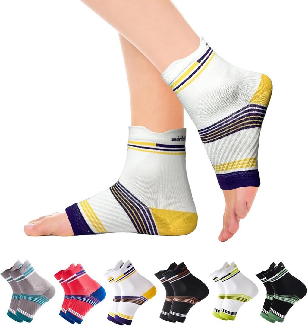 4 Pairs Light Compression Socks for Men Women Kids, Open Toe Compression Socks, 8-15 mmHg Soothe Socks (XL, BlackGreen GreyBlue)