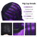 Ombre Purple Short Straight Wigs Middle Part Shoulder Length Purple Dark Roots Natural Synthetic Wigs for Women Daily Party Cosplay Raven