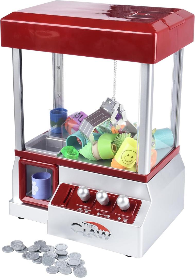 Etna Electronic Mini Claw Machine for Kids, Mini Candy Prize Dispenser Arcade Game with Sound, 30 Tokens, 10" x 7.90" x 13.5"