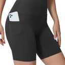 AugIris Womens Biker Shorts with 2 Pockets 8" High Waisted Tummy Control Workout Yoga Running Gym Shorts Graphite Grey, Medium