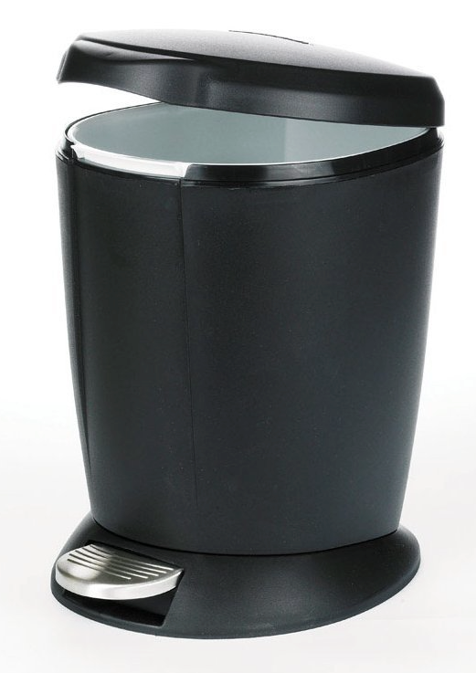 STEP-ON WASTE CAN 6L BLK