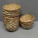 Nexboraque 12 Pack Round Gift Baskets, 7 Inch Bamboo Bread Fruit Basket Small Handwoven Bread Roll Serving Basket Bulk for Kitchen Restaurant Display Decor