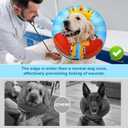 SCENEREAL Dog Cone Alternative After Surgery Donut Collar, Soft Pet Recovery Pillow Collar for Medium Large Dogs, Inflatable Adjustable Neck Collars to Prevent Licking, King Print E-Collars XL (Blue, XL)