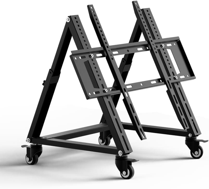 Low Height Mobile TV Stand, Low TV Stand with Wheel for 26-65 inch TV, Hight Adjustable, 36 -68 Adjustable Viewing Angle,Max 50KG, Vesa 600500, Confidence Monitor Stand