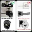 Keyed Door Handle Lockout Device Cover with Code to Disable Access to Keyhole Combination Lock for Bedroom from Outside Only Fits Handle Lock with Long Connecting Shaft Please Measure Before Order
