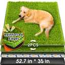 Hompet Dog Grass Pad with Tray Large, 52.7"x35", 2 Reusable Artificial Turf for Dogs Potty, Waterproof Non-Slip Washable Pee Pads, Quickly Absorbency Portable Dog Litter Box for Indoor/Outdoor Use