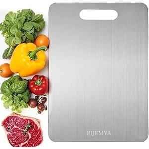 Katuchef Titanium Cutting Board, Titan Carve Pure Titanium Cutting Boards for Kitchen, Double Sided Non Toxic Chopping Board for Cutting Meat Vegetable Fruit,Easy to Clean(XXL:18.1L*11.8W)