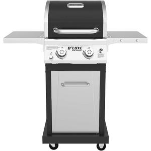 Nexgrill Deluxe 2-Burner Gas Grill with 401 SQ In Grate, 28000 BTUs, Stainless Steel Control Panel & Foldable Side Table, Propane BBQ Grill for Outdoor Cooking, Patios, Backyards and More - 720-0864RA