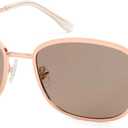 SOJOS Retro Rectangle Polarized Sunglasses Women Men Vintage 90s Style Rectangular Frame Womens Mens Sun Glasses SJ1225 (Rose Gold/Light Brown)