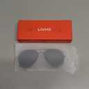 livho Sunglasses for Men Women Aviator Polarized Metal Mirror UV 400 Lens Protection (Black Grey)