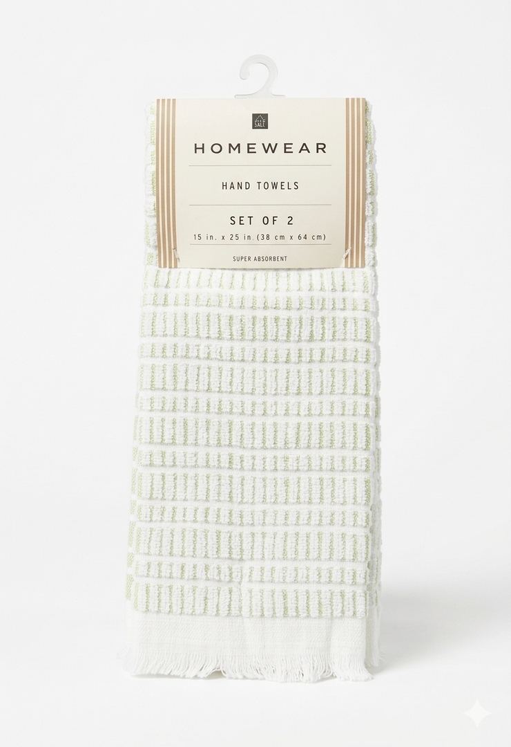 Home Wear Hand Towels Set of 2 15x25