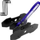 Brake Caliper Compression Tool Kit, 360 Ratchet Piston Compressor with 2 Large Steel Plates & 4 Caliper Hooks, Ratcheting Hand Wrench Expander Brake Pad Spreader for Car Truck SUV (Blue)