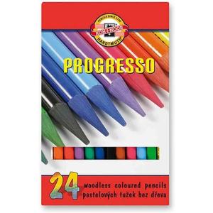 Koh-I-Noor Progresso Woodless Coloured Pencil Set (Set of 24) (24 Count (Pack of 1))