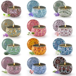 Scented Candle Set, 12 Pack Candles Gift for Home Scented, Aromatherapy Candle Gift, 2.5 oz Long Lasting Soy Candles for Men, Women, Friends Birthday, Mother's Day, Valentine Bath SPA