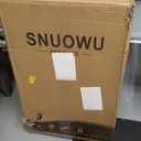 SNUOWU Full Metal Freestanding Dog Gate with Door, 32''Height Foldable Pet Dog Fence for Indoor & Outdoor, 6 Panels Extra Wide Free Standing TallDog Gates for Doorways,House,Stairs,Porch,Deck,Yard