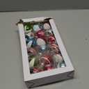 Amooca Christmas Colorful Glass Balls Decoration Festival Party Home Decors Holiday Xmas Tree Hanging Ornaments Set 9pc 2.65in Colorful Stripes & Flowers