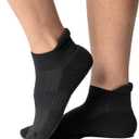 Viasox Ankle Compression Socks for Women & Men, 14 mmHg Support Improves Circulation, Extra Cushioned (Black)