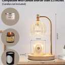 MEIXISUE Candle Warmer Lamp with Timer and Dimmer, Electric Gold Light Gifts for Women Melt Wax Warmer Lamp with 2 Bulbs for Candle Jars House Warming New Home Decor Bedroom