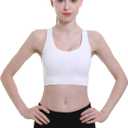 Double Couple Sports Bras for Women Padded High Impact Seamless Criss Cross Back Workout Tops Gym Activewear Bra Large (S)