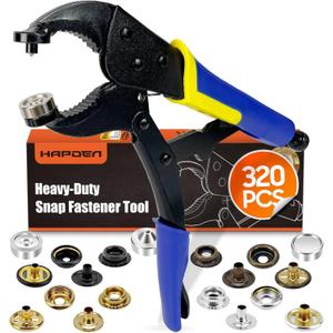 Snap Tool for Boat Covers, Heavy Duty Snap Fastener Tool, Snap Installation Tool with 320 PCS 4 Color 15mm Metal Snaps for Fabric