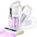 Mattress Vacuum Cleaner, 20Kpa Suction Bed Vacuum Cleaner with 253.7nm UV-C Light, 140F Heated Air, 30000 RPM Brushroll, 40,000Hz Ultrasonic, HEPA Filter, for Bed, Sofa, 500W Corded (White)