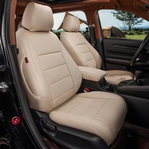 coverdream Custom Fit Car Seat Covers for Honda Civic Sedan EX (2022-2024)/Sport (2025-2026)/Hybrid Sport(2025-2026), Waterproof Faux Leather (Full Set,Beige)