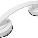 Hordion Suction Cup Door Handle, Suction Grab Bar Bathtub Shower Handle for Glass Doors Windows Kitchen Drawer Cabinet Refrigerator, White