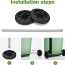 Ipetboom Garbage can Wheels Replacement Set with Hollow Shaft Plastic Trash can Pulley for Easy Maneuvering and Quiet Operation in Home and Office Use 18.9 Inch