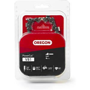 Oregon V81 PowerCut Chainsaw Chain for 20-Inch Bar, 81 Drive Links, .325" Pitch, .063" Gauge (22LPX081G), Fits Various Stihl Models, Grey