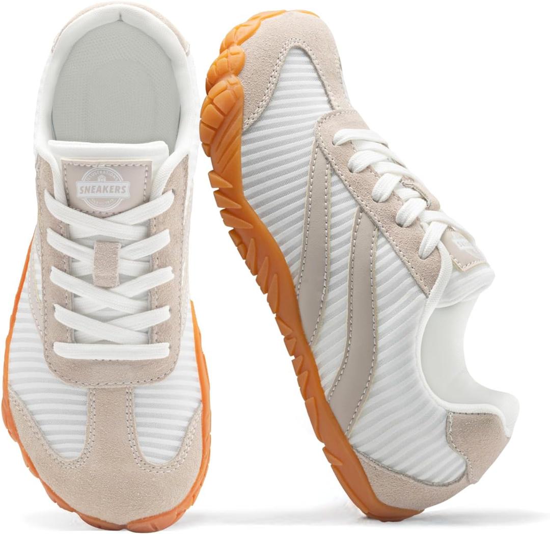 Barefoot Shoes Women Casual Sneakers,Wide Toe Box Shoes Women Zero Drop Barefoot Shoe Men,Minimalist Trail Running Shoe,Non-Slip Lightweight Breathable Comfortable Fashion Walking Hiking Shoes Unisex (Orange, 6W/4.5M)