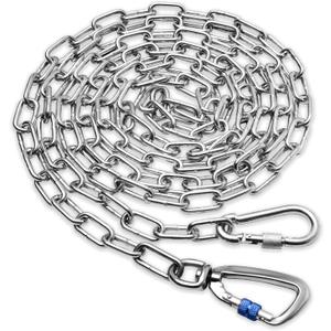 Heavy Duty Dog Chain for Yard-20FT Metal Dog Chain Leash Chew Proof,Long Dog Lead for Outside with Strong Swivel Hook,Outdoor Dog Runner for Camping,Dog Tie Out Cable for Medium Large Dog up to 150LBS