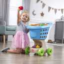 Step2 Little Helper's Shopping Cart for Kids, Play Grocery Cart, Made of Durable Plastic, for Toddlers 2+ Years Old, Blue, Large