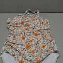 Century Star One Shoulder One Piece Swimsuit Women Tummy Control Modest Bathing Suits Full Coverage Swimming Suits Swimwear (Large, Orange Floral)