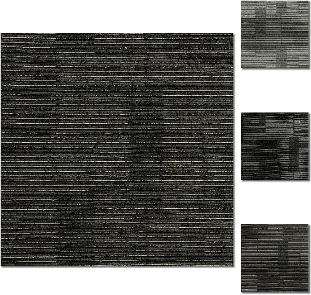 24" x 24" Self-Adhesive Carpet Tiles, 10 Pack Peel and Stick Carpet Squares for Indoor Flooring, Non-Slip Squares Carpet Floor Tile for Basement, Bedroom, Office, Easy DIY Installation