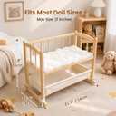 Woodtoe 2-in-1 Wooden Baby Doll Crib with Storage Basket, Fits to 20" Dolls, 21.3"L x 13.4"W x 17.8"H