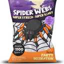 Halloween Spider Web Decoration, 1500 Sqare Feet & Plastic Spiders, Halloween Party Supplies, Spider Webs (Extra Large, 1500 Sq Feet)
