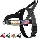 Annchwool No Pull Dog Harness with Soft Padded Handle,Reflective Strip Escape Proof and Quick Fit to Adjust Dog Harness,Easy for Training Walking for Small & Medium and Large Dog(Black, Large)
