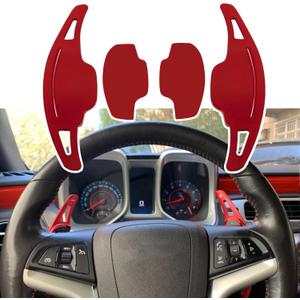 Aluminum Steering Wheel Shift Paddle Shifter Extension Cover Trim Fits for Chevy Chevrolet Camaro 2012 2013 2014 2015 & Cadillac CT6 XT5 2016 2017 2018 2019 Interior Accessories (Red)