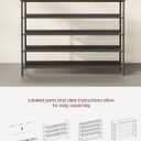 VASAGLE Shoe Rack, 5-Tier Shoe Storage Organizer for Entryway and Closet, Holds 20-24 Pairs of Shoes, 4 Fabric Shelves, Steel Frame, Industrial, Rustic Brown and Black ULBS136B01