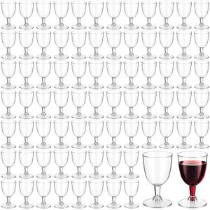 Thenshop 400 Pack 6 oz Disposable Plastic Wine Glasses with Stem, Clear Wine Glasses Cups for Weddings Birthdays Bridal Shower Party Favor